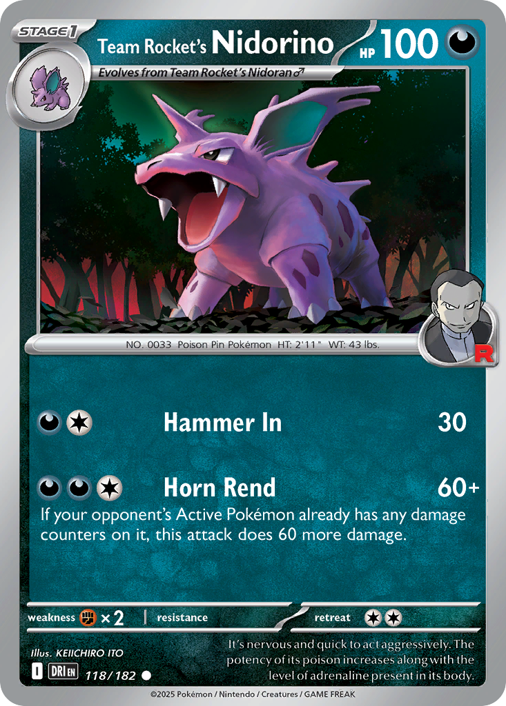 Team Rocket's Nidorino (118)